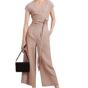 ARITIZIA Wilfred Brax Short Sleeve Wide Leg Jumpsuit